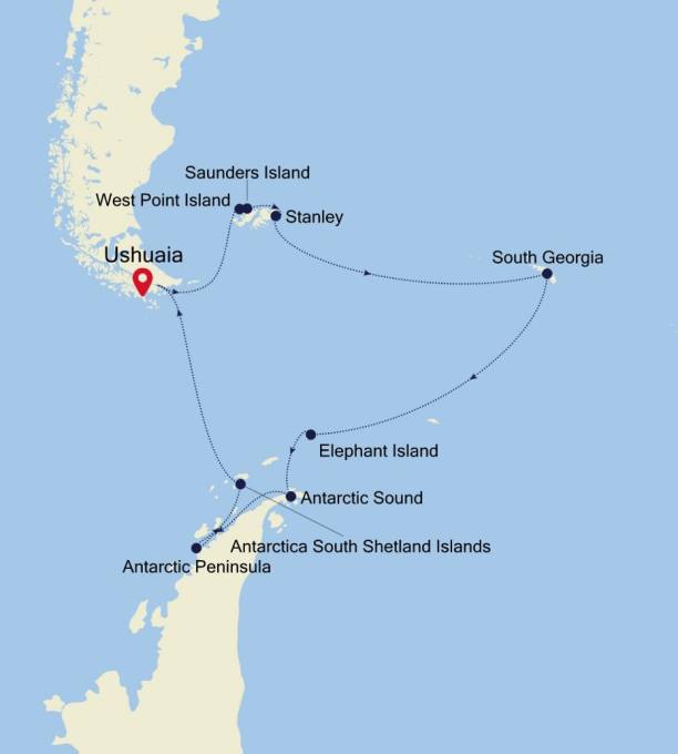 【大航海时代】银海探索号23天19晚南极三岛深度巡游——搭乘银海邮轮，开启一生一次极地冒险-旅游线路