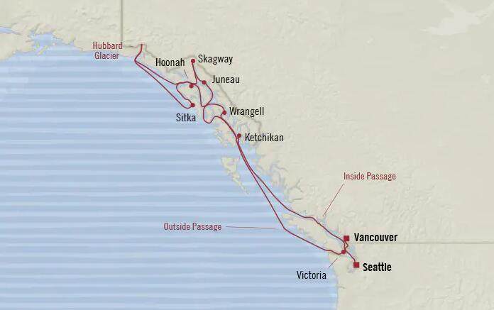 【大航海时代】2020年大洋邮轮利嘉特号阿拉斯加15天13晚夏日全景深度之旅-旅游线路