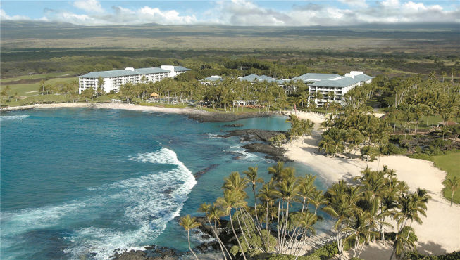 夏威夷费尔蒙兰花酒店位处大岛 (Big Island) 西北部海岸，占据奢华海滨32英亩区域。