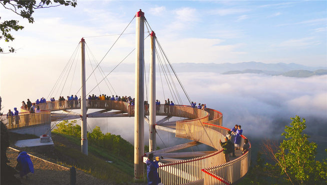 清晨时分，前往云海观景台一睹身处云端的梦幻景致。