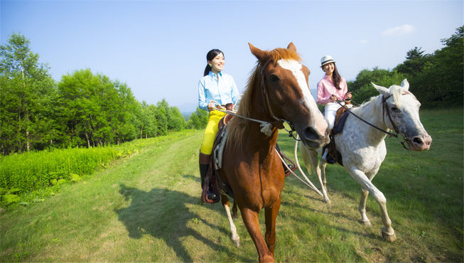 正因有带路人在前面“保驾护航”，所以您和宝贝都能在星野 Tomamu 安心体验骑马的乐趣。
