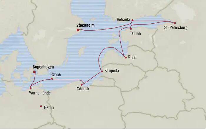 【大航海时代】大洋邮轮玛丽娜号13天11晚波罗的海仲夏梦之旅-旅游线路