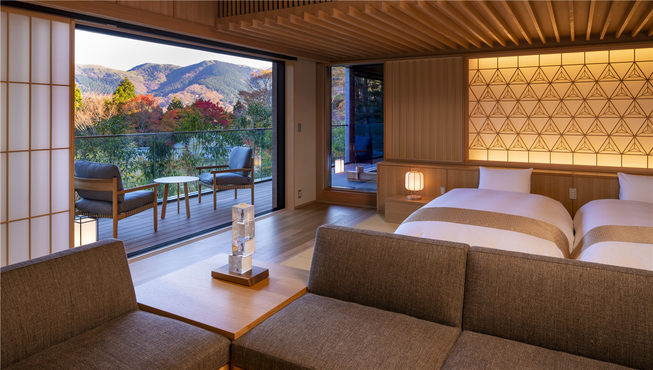 在“星野 界”中，每一处都设有能够充分感受到当地地域文化的本地特色房间。