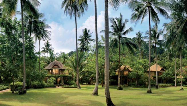 风格独特的客房散落在椰林中，独享绝美风景。