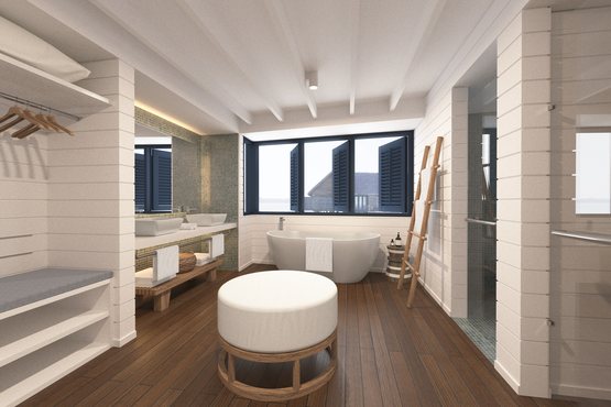  Dhoni Loft Water Villa超大的洗浴和衣帽间