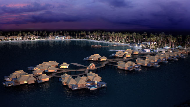 度假村就像多哈的“马尔代夫”，一岛一酒店，客人享受绝对的隐秘的奢华。