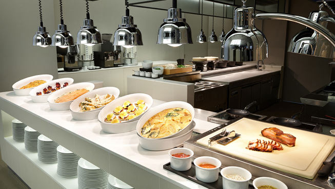 自助早餐食物种类非常丰富，由此开始完美的一天。