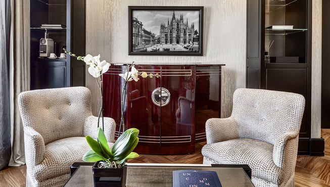 有些房间可欣赏到米兰市中心的大教堂的恢弘景观