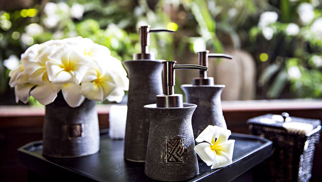 六大全方位的疗养体验, 包括: 巴厘式水疗，营养排毒法，中药疗法，另类疗法， 身心疗法和治愈术