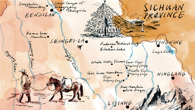 奔子栏”在藏语中意为“美丽的沙坝”。这里曾经是茶马古道重镇，是无所畏惧的马帮勇士的落脚点