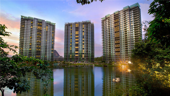 曦云轩拥有A、B、C三座套房建筑