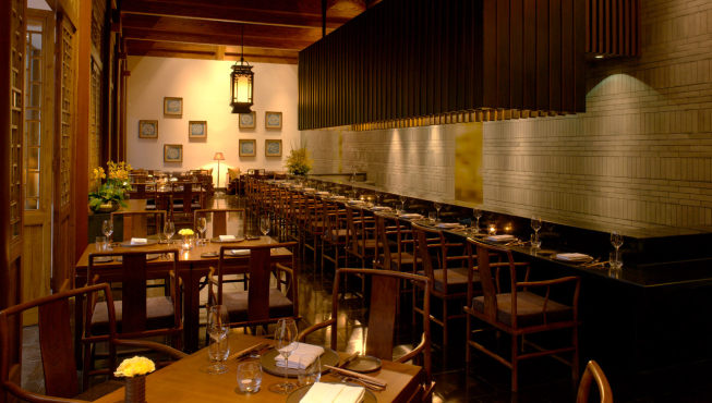 直树怀石料理餐厅，其特点是融法国厨艺精华与日本艺术美感于一身